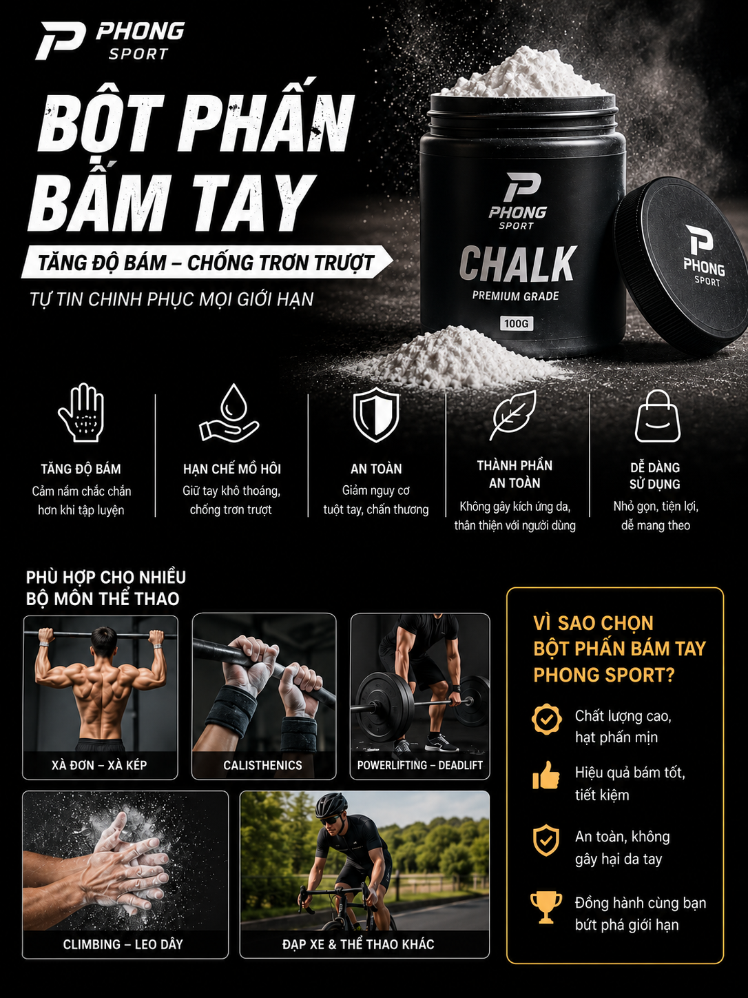 Bột Phấn Bám Chắc Tay